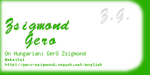 zsigmond gero business card